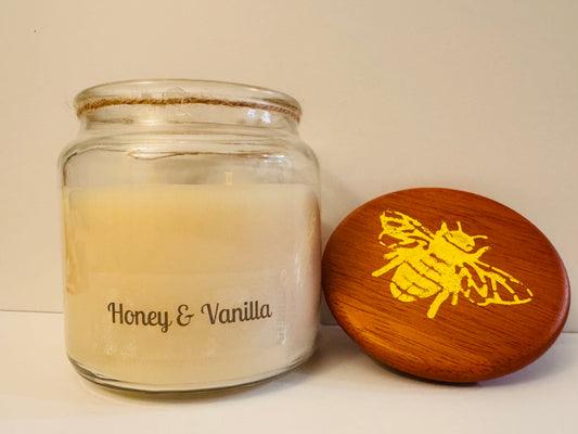 Honey & Vanilla 16 oz Candle - Luxurious Honey Vanilla Candle for Home Ambiance