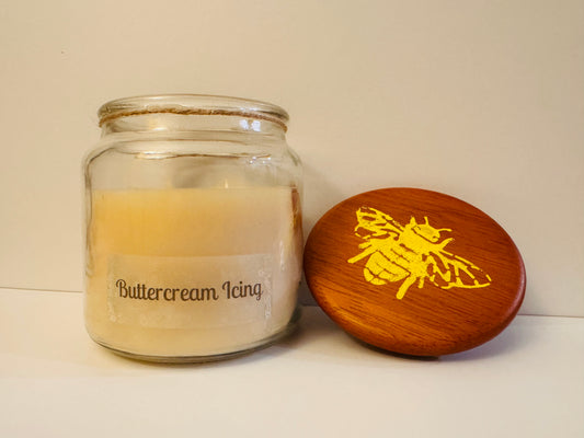 Buttercream Icing Candle - 16 oz Sweet Scented Beeswax Delight